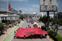 Jueves 6 de agosto del 2020. Txutla Gutiérrez, La manifestación de la Escuela Normal Rural Mactumatza este medio día en la capital del estado de Chiapas