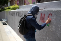Jueves 6 de agosto del 2020. Txutla Gutiérrez, La manifestación de la Escuela Normal Rural Mactumatza este medio día en la capital del estado de Chiapas