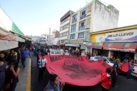 Miércoles 26 de abril del 2017. Tuxtla Gutiérrez. Estudiantes normalistas encabezan la movilización de esta tarde con lo que se prepara el escenario para las jornadas de lucha social y magisterial en Chiapas.