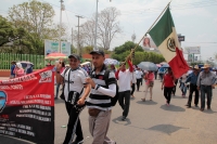 Martes 15 de mayo del 2018. Tuxtla Gutiérrez. Aspectos de la marcha magisterial este medio dí­a en el oriente de la ciudad.