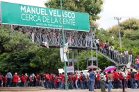 Miércoles 4 de septiembre del 2013. Tuxtla Gutiérrez. Con fuertes consignas para los medios de comunicación se cumplen seis días del paro magisterial en la capital del estado de Chiapas.