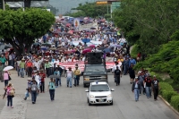 Lunes 22 de agosto del 2016. Tuxtla Gutiérrez. La manifestación del movimiento magisterial inicia con una macha del lado poniente de la capital del estado de Chiapas para que esta semana continúe con bloqueos y tomas de instalaciones de CFE, SMAPA, gasoli