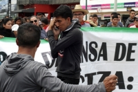 Lunes 4 de noviembre del 2019. Tuxtla Gutiérrez. Aspectos de la marcha en apoyo a los normalistas de la Escuela Rural Mactumatza
