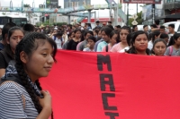 Lunes 4 de noviembre del 2019. Tuxtla Guti�rrez. Aspectos de la marcha en apoyo a los normalistas de la Escuela Rural Mactumatza