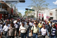 Foto: Noé García: Marcha del magisterio en el centro de Tuxtla Gutiérrez.