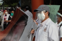 Martes 28 de julio del 2020. Tuxtla Gutiérrez. Esta mañana da inicio la jornada de protestas del Sector Salud con una marcha a favor del médico del ISSTECH preso en días pasados.