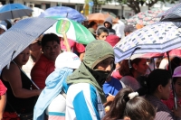 Martes 13 de febrero del 2018. Tuxtla Gutiérrez. Aspectos de la manifestación de Colonos del Oriente Norte de Tuxtla en la Plaza Central...