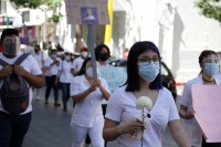 20210131. Tuxtla G. Estudiantes de la Facultad de Medicina Humana de la UNACH protestan por la muerte de la joven ocurrido en Salto de Agua Chiapas.