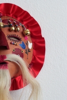 Jueves 4 de julio del 2019. Tuxtla Gutiérrez. Una hermosa y colorida colección de máscaras tradicionales están expuestas en el vestíbulo del Congreso del Estado de Chiapas