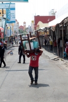 Miércoles 27 de mayo del 2020. Tuxtla Gutiérrez. Aspecto del cerco Sanitario alrededor de los mercados del primer cuadro de la ciudad