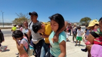 20230331. BerriozÃ¡bal. Migrantes se desvanecen por el intenso calor al huir esta maÃ±ana del albergue temporal del INM en la ciudad de BerriozÃ¡bal.