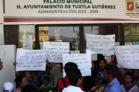 Viernes 1 de agosto del 2014. Tuxtla Gutiérrez. El ayuntamiento de Tuxtla continua recibiendo las protesta de colonos para exigir servicios básicos en los asentamientos populares.