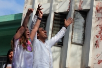 Domingo 28 de enero del 2018. Tuxtla Gutiérrez. Eduardo Ramí­rez Aguilar, quien busca una candidatura para gobernar el estado encabeza su mitin polí­tico esta mañana en el oriente de la ciudad.