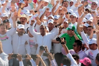 Domingo 28 de enero del 2018. Tuxtla Gutiérrez. Eduardo Ramí­rez Aguilar, quien busca una candidatura para gobernar el estado encabeza su mitin polí­tico esta mañana en el oriente de la ciudad.