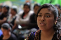 25 de noviembre del 2018. Tuxtla Gutiérrez. Las mujeres desplazadas de los grupos de indí­genas desalojados durante el último informe de gobierno de Chiapas descansan en las instalaciones de la Escuela Normal Rural Mactumatza.