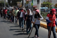 Lunes 19 de febrero del 2018. Tuxtla Gutiérrez. Manifestación del MOCRI CNPA EZ en la principal avenida de la ciudad este medio dí­a.