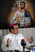 Domingo 9 de febrero del 2014. Tuxtla Gutiérrez. Monseñor Fabio Martínez Castilla. Habla a los medios de comunicación después de pronunciar su homilía de este domingo sobre la caridad y gratitud dentro de la feligresía católica en Chiapas