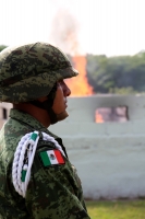 Jueves 15 de agosto del 2019. Berriozábal. Esta mañana elementos del Ejército Mexicano  y de la Fiscalía General de la Republica destruyen un lote de enervantes asegurados en los las últimas semanas en Chiapas