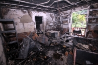 Lunes 1 de octubre del 2012. Motozintla, Chiapas. Aspectos de la violencia en esta comunidad de la zona sierra de Chiapas durante este fin de semana cuando personas inconformes incendiaron el edificio de la administración municipal, la Casa de la Cultura,