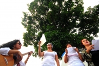 Martes 9 de mayo del 2017. Tuxtla Gutiérrez. El campamento en contra de la violencia hacia las mujeres esta tarde en la plaza central de la capital del estado de Chiapas