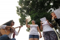 Martes 9 de mayo del 2017. Tuxtla Gutiérrez. El campamento en contra de la violencia hacia las mujeres esta tarde en la plaza central de la capital del estado de Chiapas