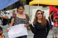 Miércoles 19 de octubre del 2016. Tuxtla Gutiérrez. Grupos feministas se manifiestan esta tarde dentro de las actividades del Paro Nacional de Mujeres buscando justicia para las víctimas de transfeminicidios y feminicidios en México