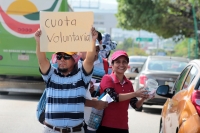 Jueves 14 de junio del 2018. Tuxtla Gutiérrez. Maestros del Nivel de Educación Indí­gena se manifiesta esta mañana bloqueando al transporte de empresas y boteando en la entrada poniente de Tuxtla Gutiérrez.
