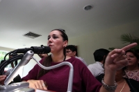 Jueves 9 de febrero del 2012. La Nena anuncia su candidatura por el PRD. Tuxtla Gutiérrez, Chiapas. María Elena Orantes, anuncia su inscripción como aspirante a la candidatura del PRD y su apoyo a AMLO en un evento organizado por sus simpatizantes en cono