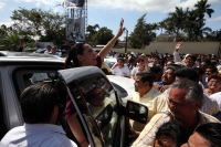 Jueves 9 de febrero del 2012. La Nena anuncia su candidatura por el PRD. Tuxtla Gutiérrez, Chiapas. María Elena Orantes, anuncia su inscripción como aspirante a la candidatura del PRD y su apoyo a AMLO en un evento organizado por sus simpatizantes en cono