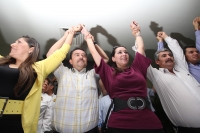 Jueves 9 de febrero del 2012. La Nena anuncia su candidatura por el PRD. Tuxtla Gutiérrez, Chiapas. María Elena Orantes, anuncia su inscripción como aspirante a la candidatura del PRD y su apoyo a AMLO en un evento organizado por sus simpatizantes en cono