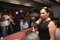 Lunes 12 de marzo del 2012. Senadores y Pio López Obrador dan a conocer la plantilla política del PRD para las próximas elecciones. Tuxtla Gutiérrez, Chiapas.  El líder del Movimiento Morena Pio López Obrador da a conocer el listado distrital para las pró