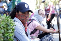 Martes 29 de enero del 2019. Tuxtla Gutiérrez. Estudiantes de la Escuela Normal Rural Larráinzar protestan este medio día en la avenida central de la ciudad.