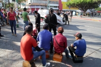 Martes 29 de enero del 2019. Tuxtla Gutiérrez. Estudiantes de la Escuela Normal Rural Larráinzar protestan este medio día en la avenida central de la ciudad.