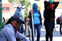 Martes 29 de enero del 2019. Tuxtla Gutiérrez. Estudiantes de la Escuela Normal Rural Larráinzar protestan este medio día en la avenida central de la ciudad.