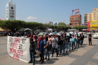 Lunes 12 de marzo del 2018. Tuxtla Gutiérrez. Los estudiantes de la Normal Rural continúan sus jornadas de protesta esta mañana.