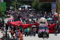 Domingo 6 de agosto del 2017. Tuxtla Gutiérrez. Normalistas marchan recordando cuando la Normal Mactumatza fuera sitiada por las fuerzas policiacas de Chiapas en un operativo en contra de los estudiantes del 2003