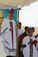 Foto/ Juan Carlos Calderón. Miércoles 3 de enero del 2018. Rodrigo Aguilar Martí­nez, ex obispo de Tehuacán recibe el báculo pastoral correspondiente al obispado de San Cristóbal de las Casas donde es recibido esta mañana por la feligresí­a de esta 