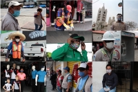 Martes 14 de abril del 2020. Tuxtla Gutiérrez. El uso de las mascarillas se va volviendo cotidiana entre los trabajadores quienes expuestos a posibles contagios, utilizan los diferentes cubre-bocas para realizar las actividades diarias