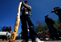 Lunes 11 de junio del 2018. Tuxtla Gutiérrez. Organizaciones sociales se manifiestan en las calles de la ciudad sumándose a la huelga nacional en contra de las Reformas Estructurales mientras que el platón del Movimiento Magisterial instala algunas bar