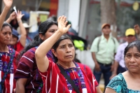 Jueves 7 de septiembre del 2017. Tuxtla Gutiérrez. Locatarios del mercado de Oxchuc exigen que sean terminadas la obra pública de esta localidad de los altos de Chiapas.