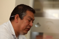 Lunes 2 de marzo  del 2015. Tuxtla Gutiérrez. Fray Blas Alvarado Jiménez, párroco de  San Dionisio y coordinador regional Chiapas-Tabasco de la Liga mexicana para la defensa de los Derechos Humanos (LIMEDDH- Coordinación Chiapas y Tabasco), habla sobre la