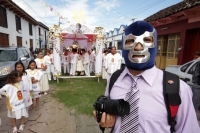 Lunes 2e de septiembre del 2014. San Cristóbal de las Casas. Los personajes y danzantes se encuentran en el Llamado de los Festejos de la Señora de la Merced.