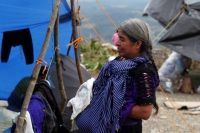 Viernes 23 de noviembre del 2018. Los niños desplazados de Chiapas durante la caravana ««Pies Cansados»» en el tramo carretero entre San Cristóbal de las Casas y Tuxtla Gutiérrrez