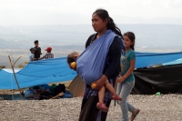 Viernes 23 de noviembre del 2018. Los niños desplazados de Chiapas durante la caravana ««Pies Cansados»» en el tramo carretero entre San Cristóbal de las Casas y Tuxtla Gutiérrrez