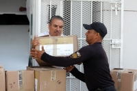 Miércoles 8 de mayo del 2019. Tuxtla Gutiérrez. La paquetería electoral del proceso electoral del 2018 es trasladada para su destrucción después de la apertura de las bodegas y acarreo.