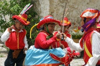 Lunes 11 de julio. Jóvenes copainaltecos realizan la presentación de las danzas tradicionales de la comunidad durante el evento de Patrimonito 2011 organizado por el Comité Raíces de mi Pueblo y el comité del Servicio Voluntario Internacional de la Unesco