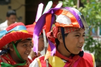Lunes 11 de julio. Jóvenes copainaltecos realizan la presentación de las danzas tradicionales de la comunidad durante el evento de Patrimonito 2011 organizado por el Comité Raíces de mi Pueblo y el comité del Servicio Voluntario Internacional de la Unesco