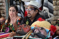 Viernes 4 de agosto del 2017. Chiapa de Corzo. Guadalupe Rubisel Gómez Nigenda, quien es el Patrón de los Parachicos en conferencia de prensa hace un severo llamado a la defensa de la corrupción de la imagen del Parachico y defender el uso respetuoso de l