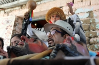Viernes 4 de agosto del 2017. Chiapa de Corzo. Guadalupe Rubisel Gómez Nigenda, quien es el Patrón de los Parachicos en conferencia de prensa hace un severo llamado a la defensa de la corrupción de la imagen del Parachico y defender el uso respetuoso de l