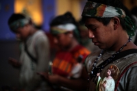 20231207. Tuxtla. Peregrinos indígenas en la iglesia de Guadalupe.